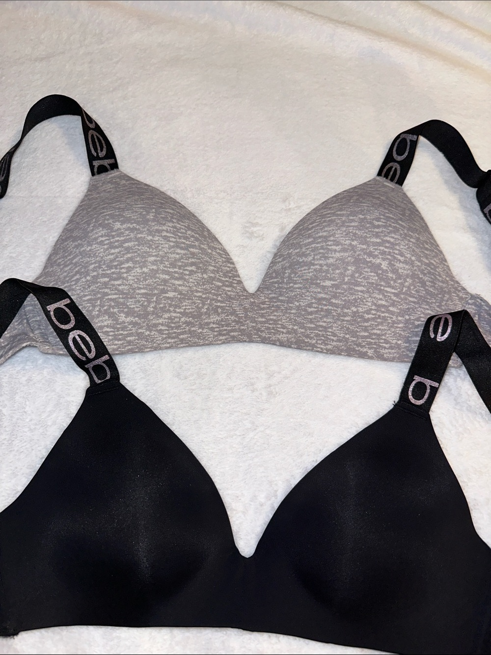 bebe Black & Heather Gray Wireless Seamless T-Shirt Bras Duo